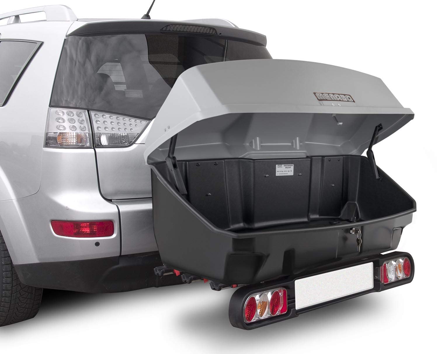 Menabo Nekkar Grå - 300 liter bagagebox Incl cykelholder 3 c