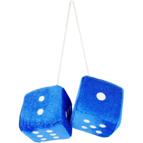 Terninger til forruden, 7x7 cm, Blå, sæt med 2 stk.