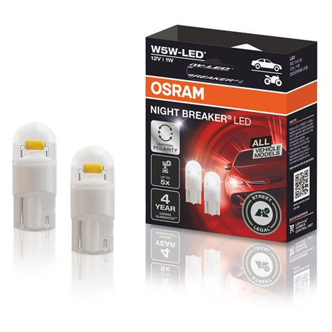 Osram Night Breaker W5W-LED 12V ECE godkendt - Sæt med 2 stk.
