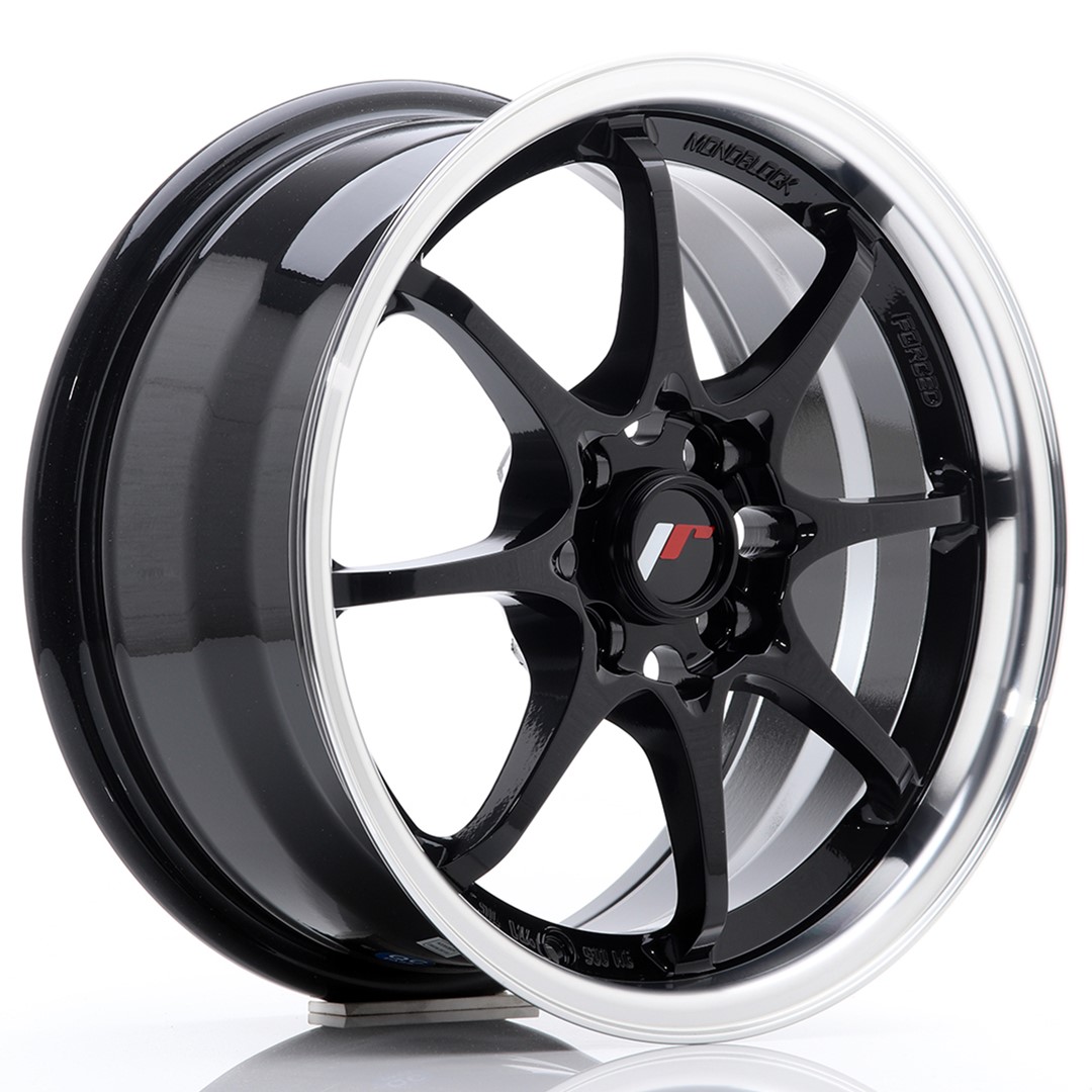 JR WHEELS JR5 Gloss Black w- Machined Lip Gloss Black w/ Machined Lip