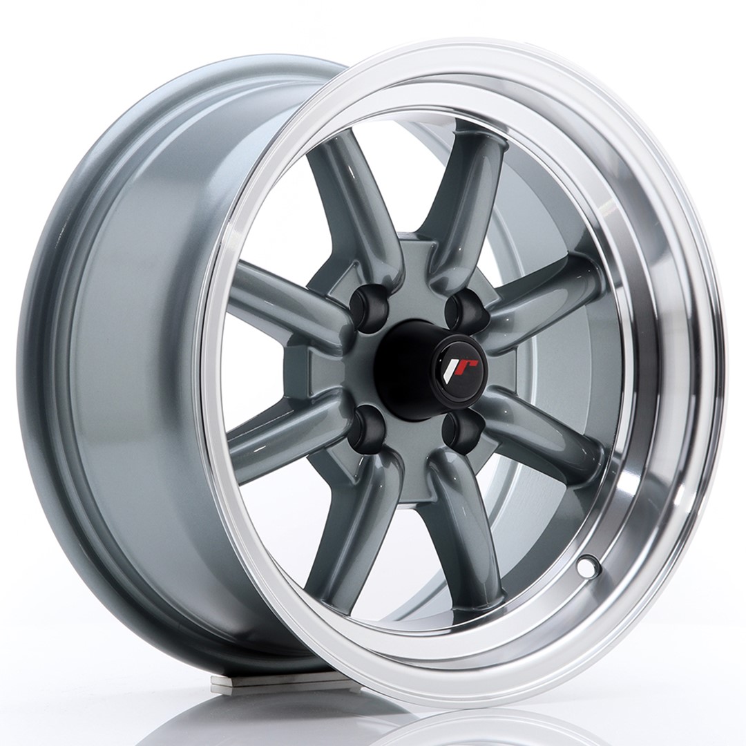 JR WHEELS JR19 Gun Metal w- Machined Lip Gun Metal w/ Machined Lip