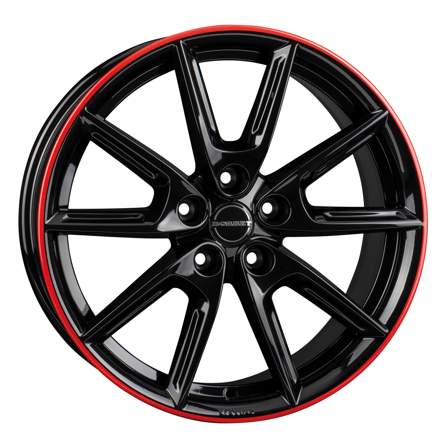 Borbet LX18 black glossy rim red