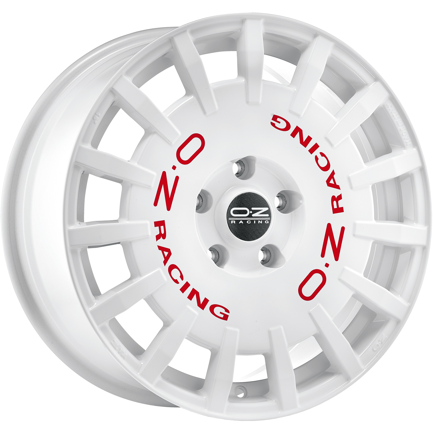 OZ Rally racing race white red lettering