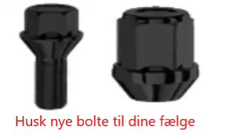 Sorte Bolte/møtrikker til 4 hjul