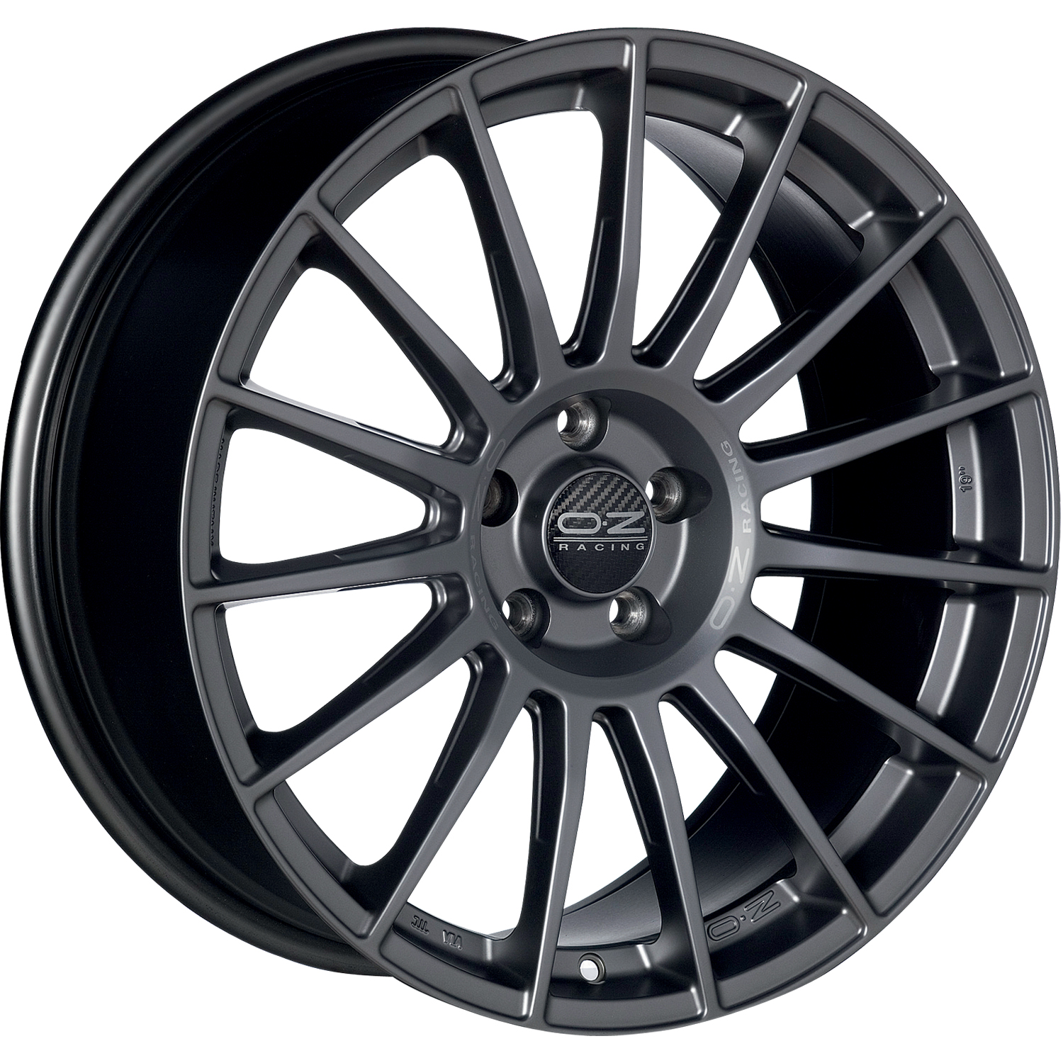 OZ Superturismo lm matt graphite silver lettering