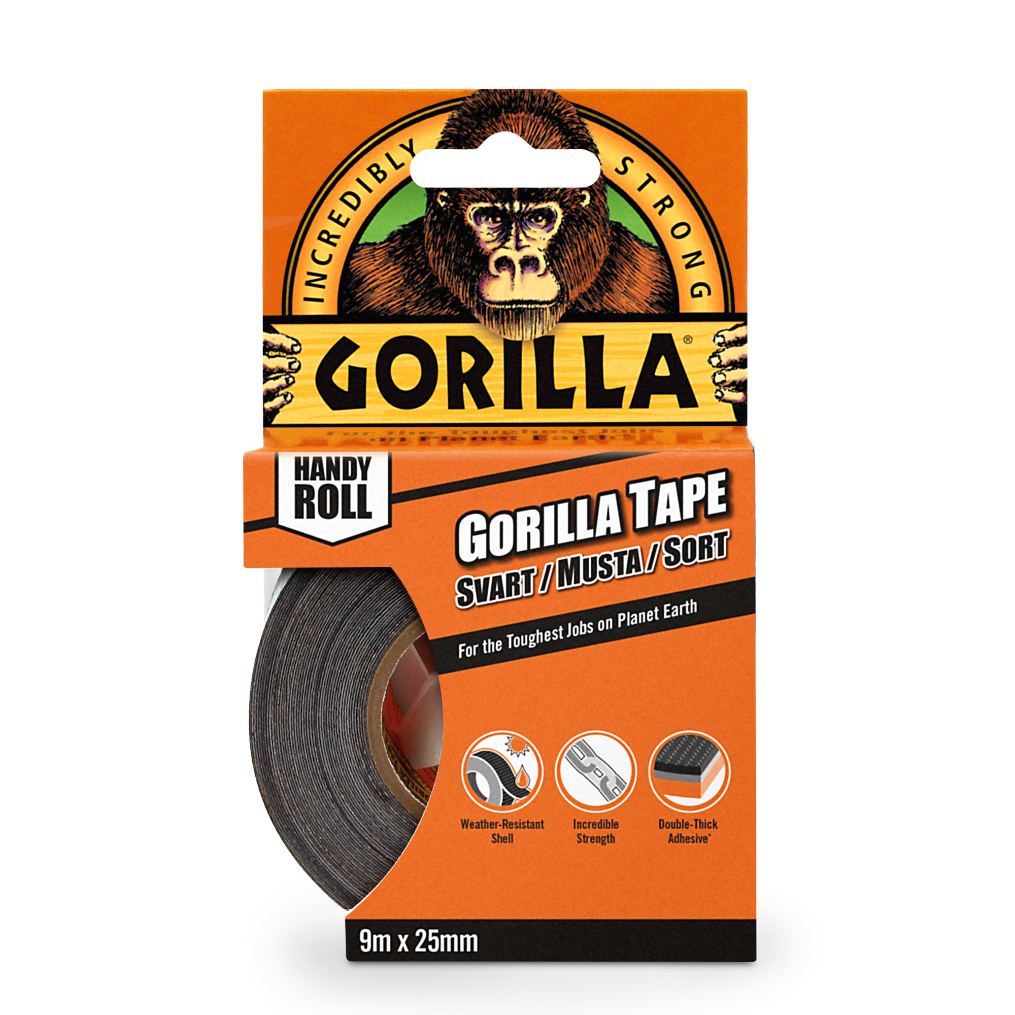 Gorilla Tape Praktisk Rulle 9,14mx25mm