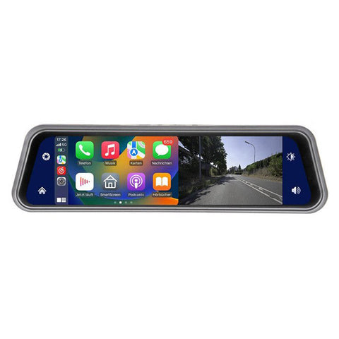 Ampire 9" bakspejl med CarPlay, Android Auto og Dashcam