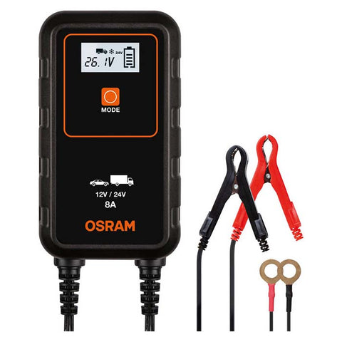 Osram Batterilader 8A, 1,5m kabel - Til Bil, MC & Varevogn
