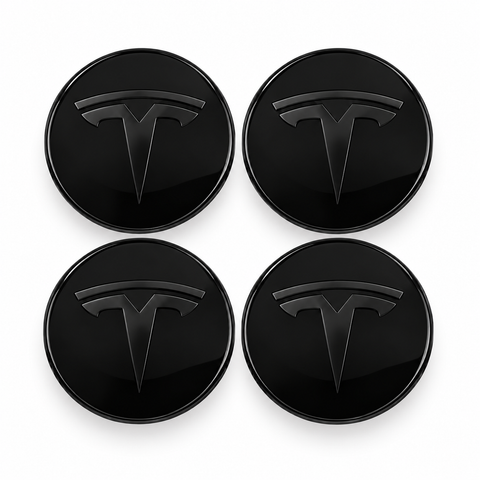 Tesla centerkapsler i Sort, sæt med 4 stk - 57mm