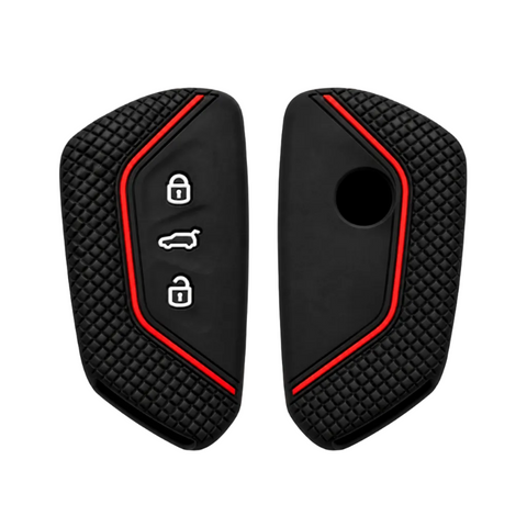 Bilnøgle silikone cover, Rød - Volkswagen, Skoda, SEAT