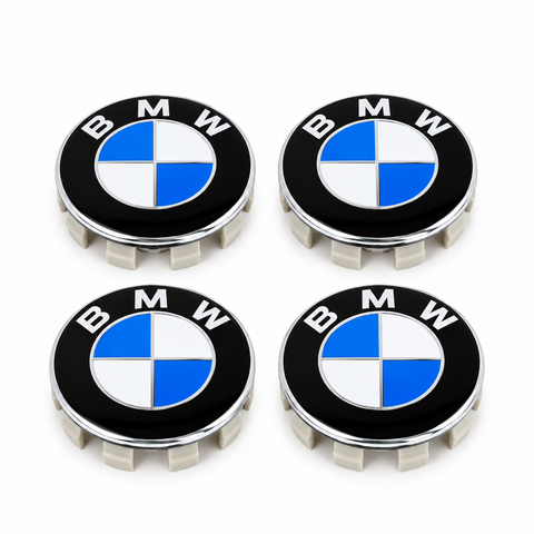 BMW centerkapsler hvid/blå, sæt med 4 stk - Flere størrelser