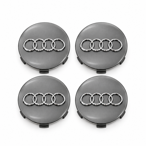 Audi centerkapsler i grå, sæt med 4 stk - 60/68 mm