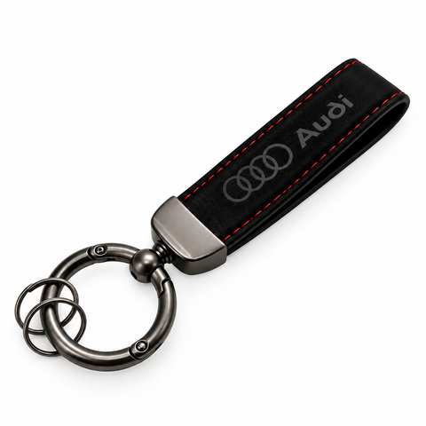 Audi nøglering, Sort med røde syninger